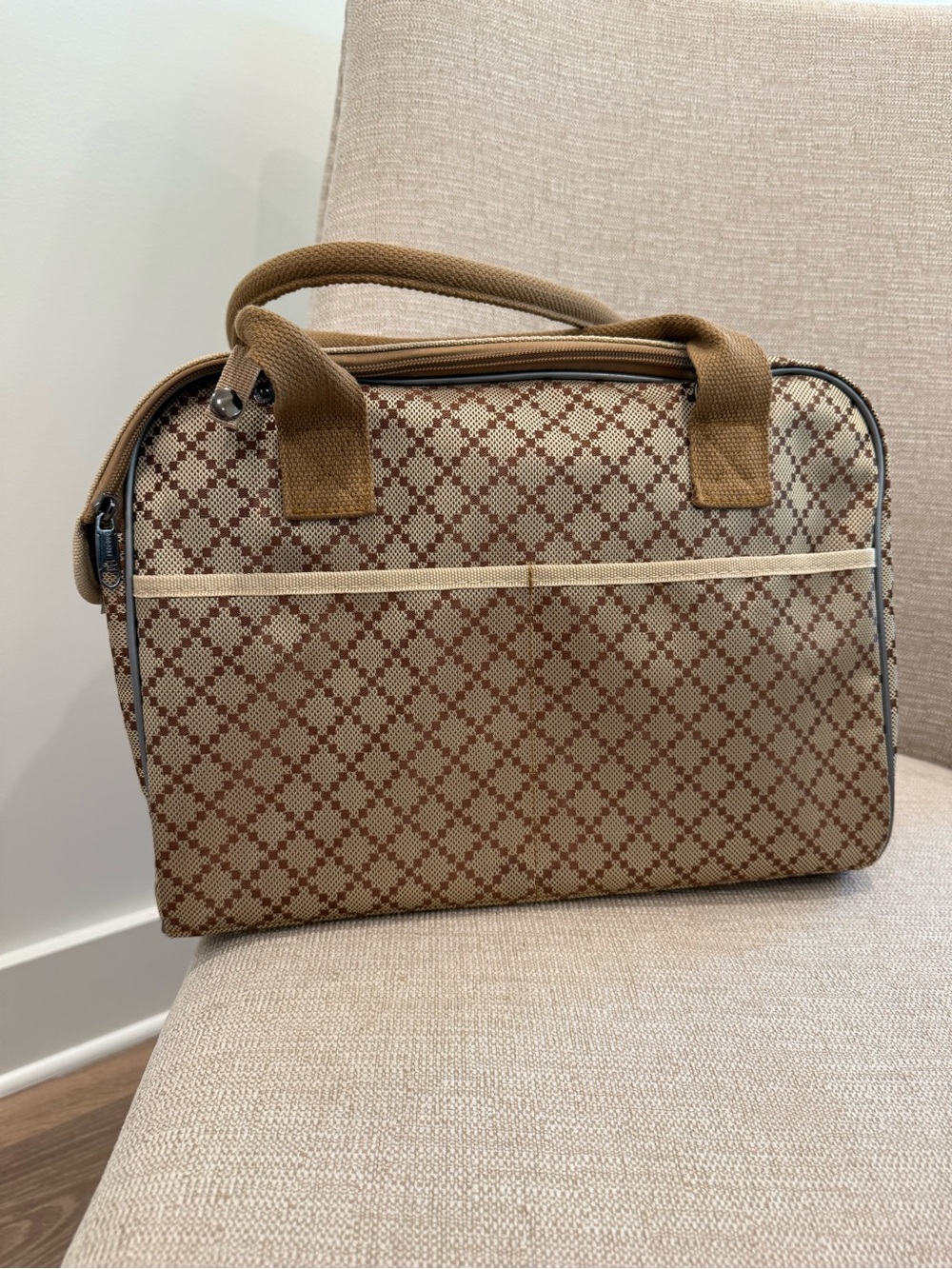 Brown Patterned Small Pet Carrier Tote - Picture 2 of 8